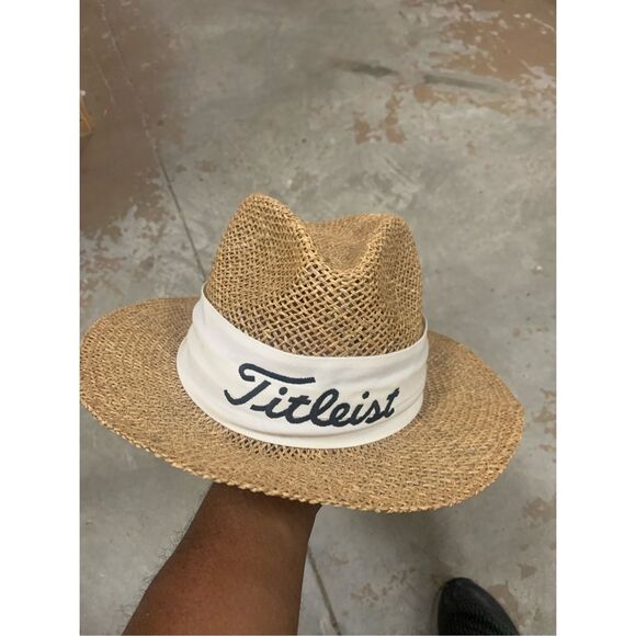 TITLEIST Texace Unihat *USA* Straw Bucket PGATour Masters Fairway Golf Hat VTG - Picture 1 of 6